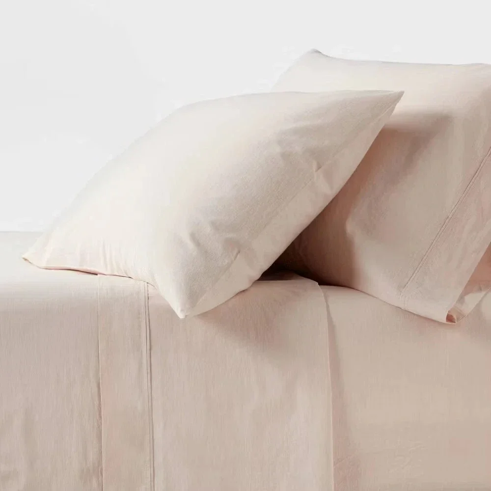Threshold 250 Thread Count Organic Cotton Percale 4-Piece Sheet Set